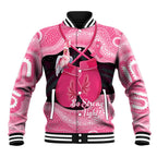 Personalised Australia Breast Cancer Awareness Baseball Jacket Pink Cockatoo Fight Boxing Gloves Aboriginal Art