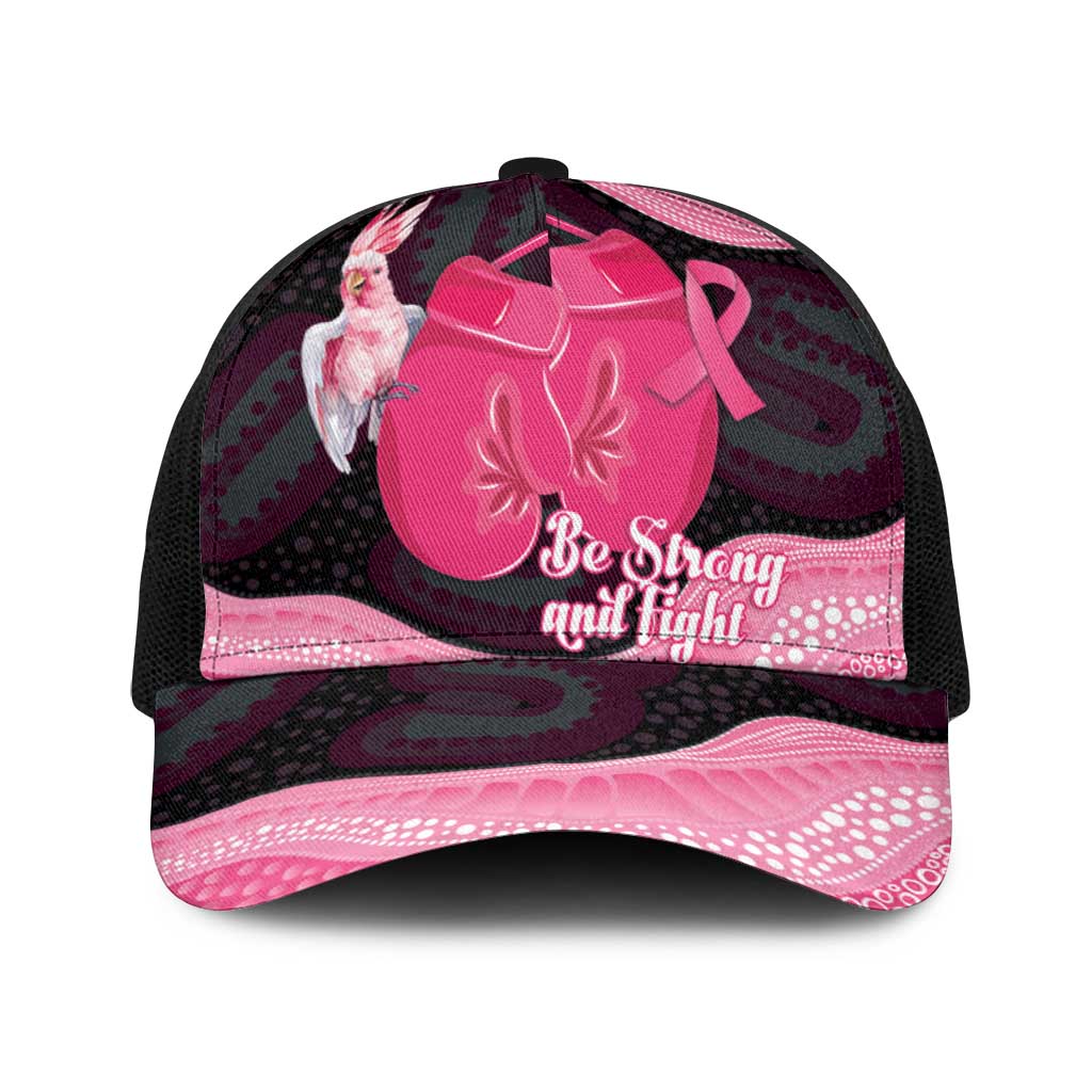 Australia Breast Cancer Awareness Baseball Net Cap Pink Cockatoo Fight Boxing Gloves Aboriginal Art
