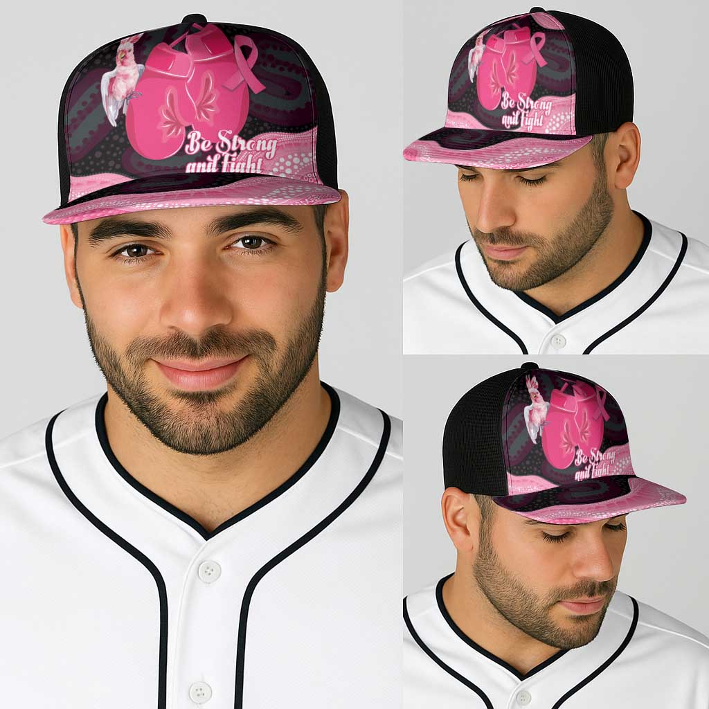 Australia Breast Cancer Awareness Baseball Net Cap Pink Cockatoo Fight Boxing Gloves Aboriginal Art