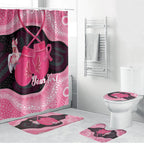 Personalised Australia Breast Cancer Awareness Bathroom Set Pink Cockatoo Fight Boxing Gloves Aboriginal Art
