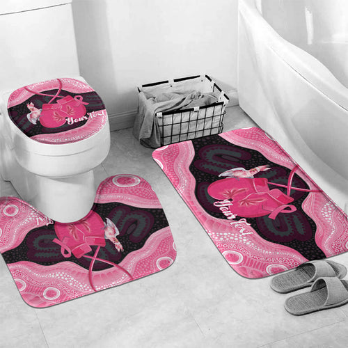 Personalised Australia Breast Cancer Awareness Bathroom Set Pink Cockatoo Fight Boxing Gloves Aboriginal Art