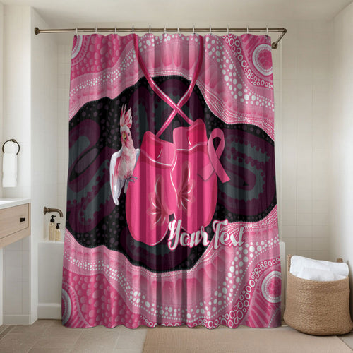 Personalised Australia Breast Cancer Awareness Bathroom Set Pink Cockatoo Fight Boxing Gloves Aboriginal Art