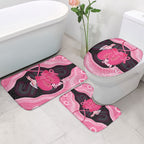 Personalised Australia Breast Cancer Awareness Bathroom Set Pink Cockatoo Fight Boxing Gloves Aboriginal Art