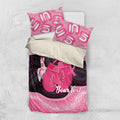 Personalised Australia Breast Cancer Awareness Bedding Set Pink Cockatoo Fight Boxing Gloves Aboriginal Art