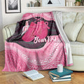 Personalised Australia Breast Cancer Awareness Blanket Pink Cockatoo Fight Boxing Gloves Aboriginal Art