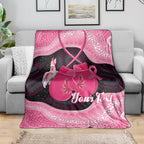 Personalised Australia Breast Cancer Awareness Blanket Pink Cockatoo Fight Boxing Gloves Aboriginal Art