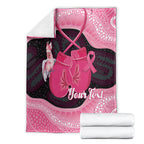 Personalised Australia Breast Cancer Awareness Blanket Pink Cockatoo Fight Boxing Gloves Aboriginal Art