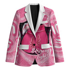 Personalised Australia Breast Cancer Awareness Blazer Pink Cockatoo Fight Boxing Gloves Aboriginal Art