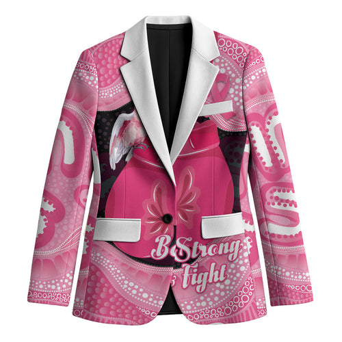 Personalised Australia Breast Cancer Awareness Blazer Pink Cockatoo Fight Boxing Gloves Aboriginal Art