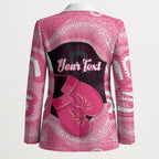 Personalised Australia Breast Cancer Awareness Blazer Pink Cockatoo Fight Boxing Gloves Aboriginal Art