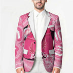 Personalised Australia Breast Cancer Awareness Blazer Pink Cockatoo Fight Boxing Gloves Aboriginal Art