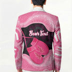 Personalised Australia Breast Cancer Awareness Blazer Pink Cockatoo Fight Boxing Gloves Aboriginal Art