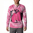 Personalised Australia Breast Cancer Awareness Button Sweatshirt Pink Cockatoo Fight Boxing Gloves Aboriginal Art