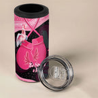 Personalised Australia Breast Cancer Awareness 4 in 1 Can Cooler Tumbler Pink Cockatoo Fight Boxing Gloves Aboriginal Art