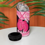 Personalised Australia Breast Cancer Awareness 4 in 1 Can Cooler Tumbler Pink Cockatoo Fight Boxing Gloves Aboriginal Art