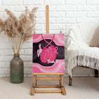 Personalised Australia Breast Cancer Awareness Canvas Wall Art Pink Cockatoo Fight Boxing Gloves Aboriginal Art
