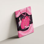 Personalised Australia Breast Cancer Awareness Canvas Wall Art Pink Cockatoo Fight Boxing Gloves Aboriginal Art