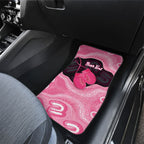 Personalised Australia Breast Cancer Awareness Car Mats Pink Cockatoo Fight Boxing Gloves Aboriginal Art