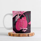 Personalised Australia Breast Cancer Awareness Ceramic Mug Pink Cockatoo Fight Boxing Gloves Aboriginal Art