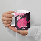 Personalised Australia Breast Cancer Awareness Ceramic Mug Pink Cockatoo Fight Boxing Gloves Aboriginal Art