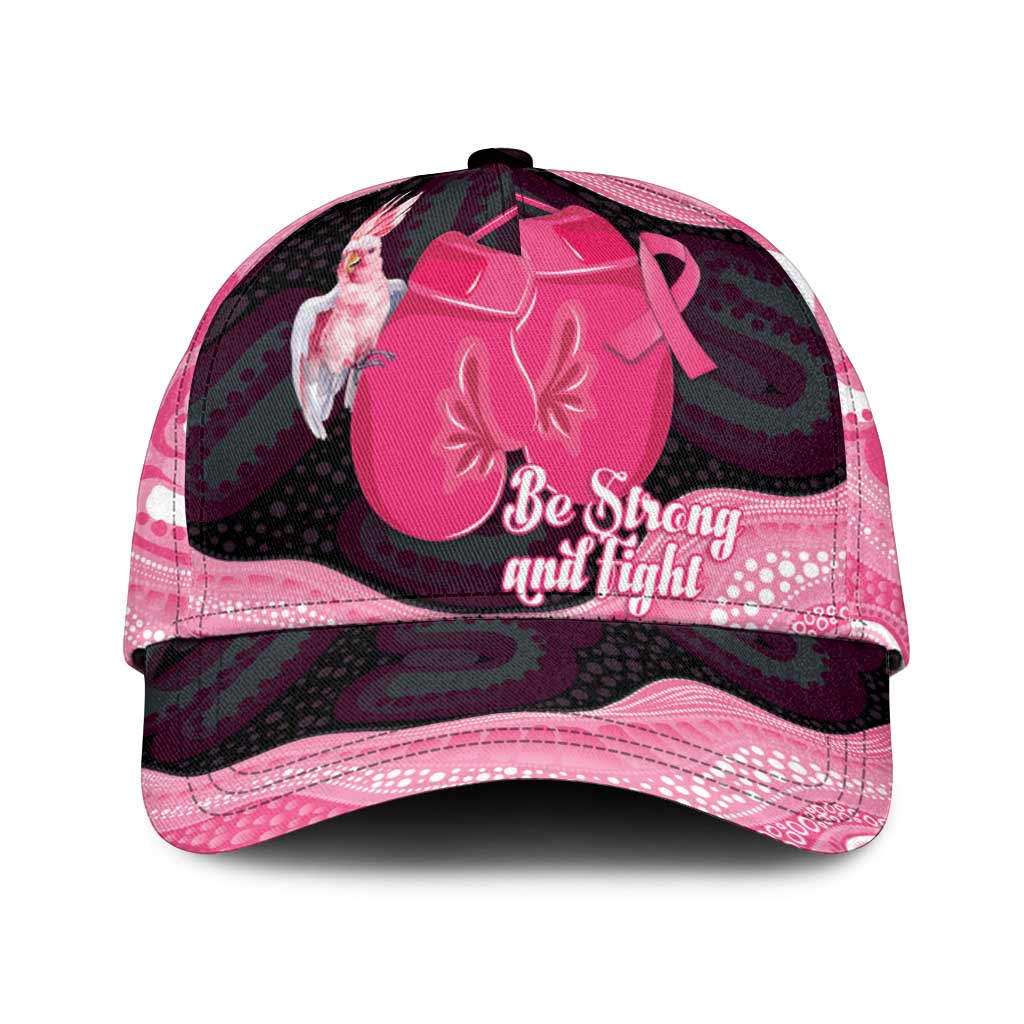 Australia Breast Cancer Awareness Classic Cap Pink Cockatoo Fight Boxing Gloves Aboriginal Art