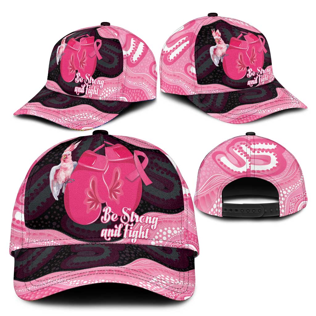 Australia Breast Cancer Awareness Classic Cap Pink Cockatoo Fight Boxing Gloves Aboriginal Art