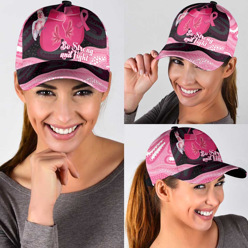 Australia Breast Cancer Awareness Classic Cap Pink Cockatoo Fight Boxing Gloves Aboriginal Art