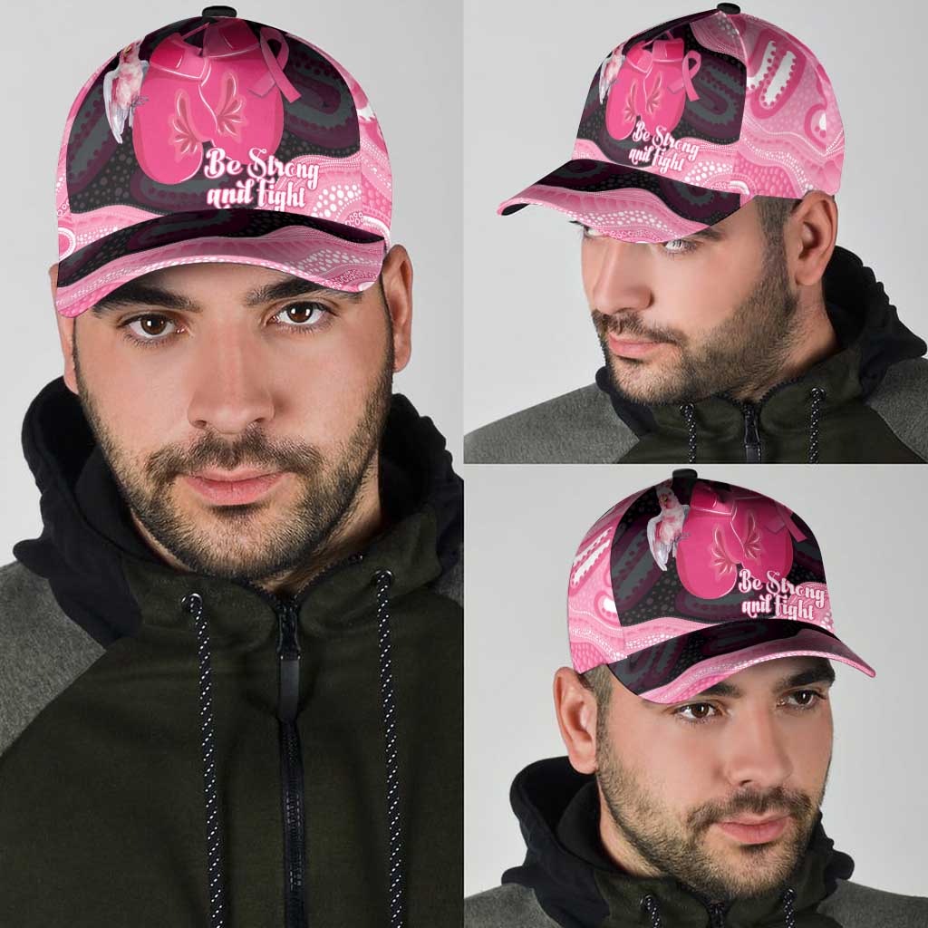 Australia Breast Cancer Awareness Classic Cap Pink Cockatoo Fight Boxing Gloves Aboriginal Art
