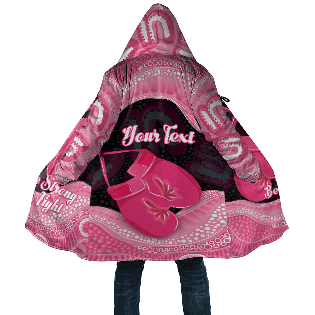 Personalised Australia Breast Cancer Awareness Cloak Pink Cockatoo Fight Boxing Gloves Aboriginal Art
