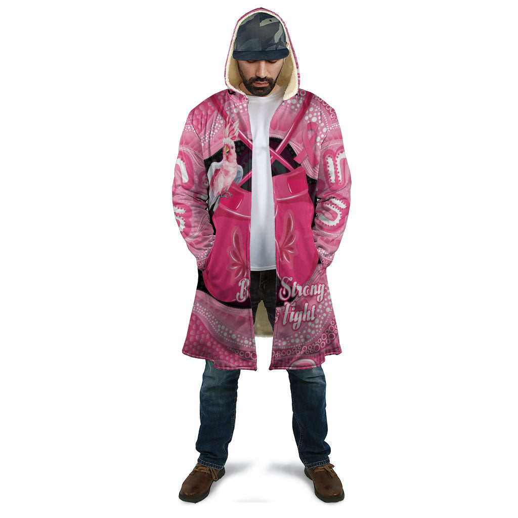 Personalised Australia Breast Cancer Awareness Cloak Pink Cockatoo Fight Boxing Gloves Aboriginal Art