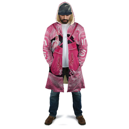 Personalised Australia Breast Cancer Awareness Cloak Pink Cockatoo Fight Boxing Gloves Aboriginal Art