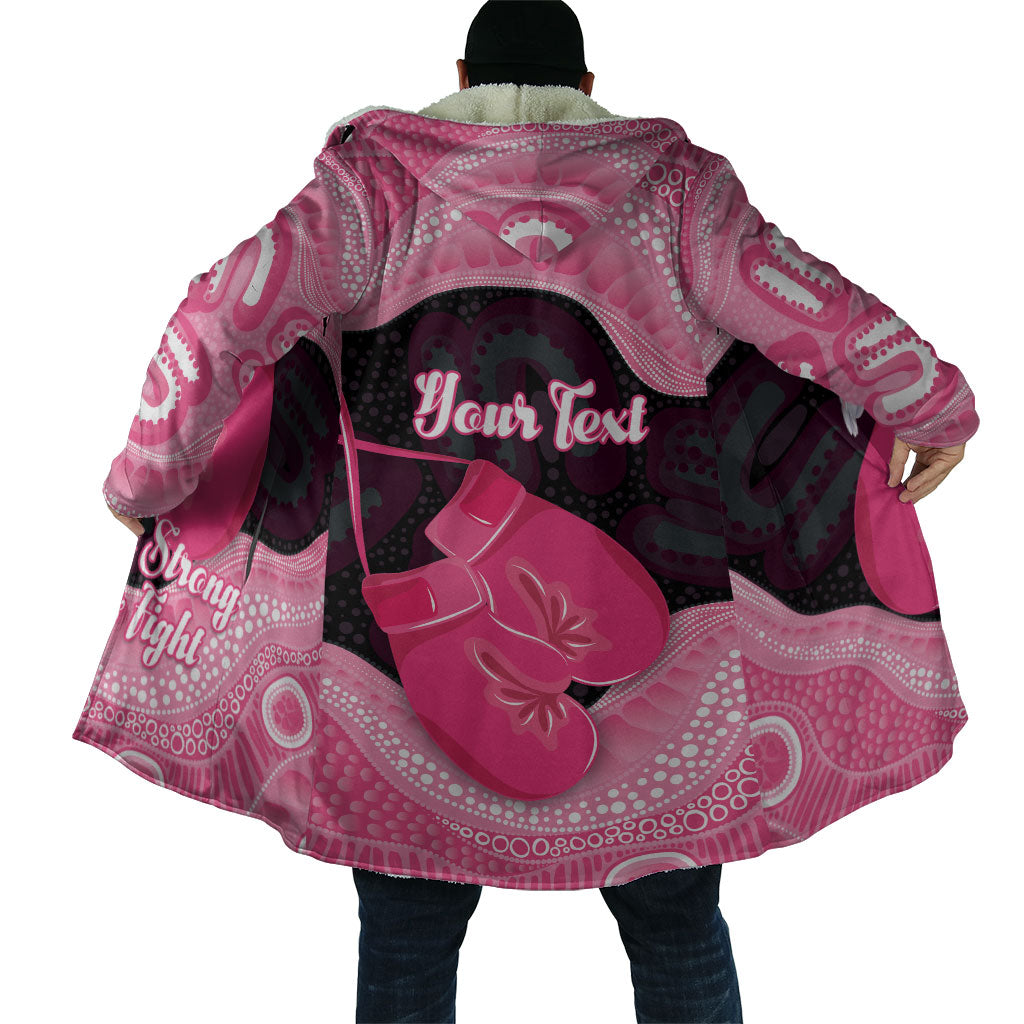 Personalised Australia Breast Cancer Awareness Cloak Pink Cockatoo Fight Boxing Gloves Aboriginal Art