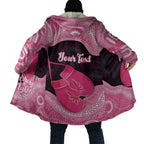 Personalised Australia Breast Cancer Awareness Cloak Pink Cockatoo Fight Boxing Gloves Aboriginal Art