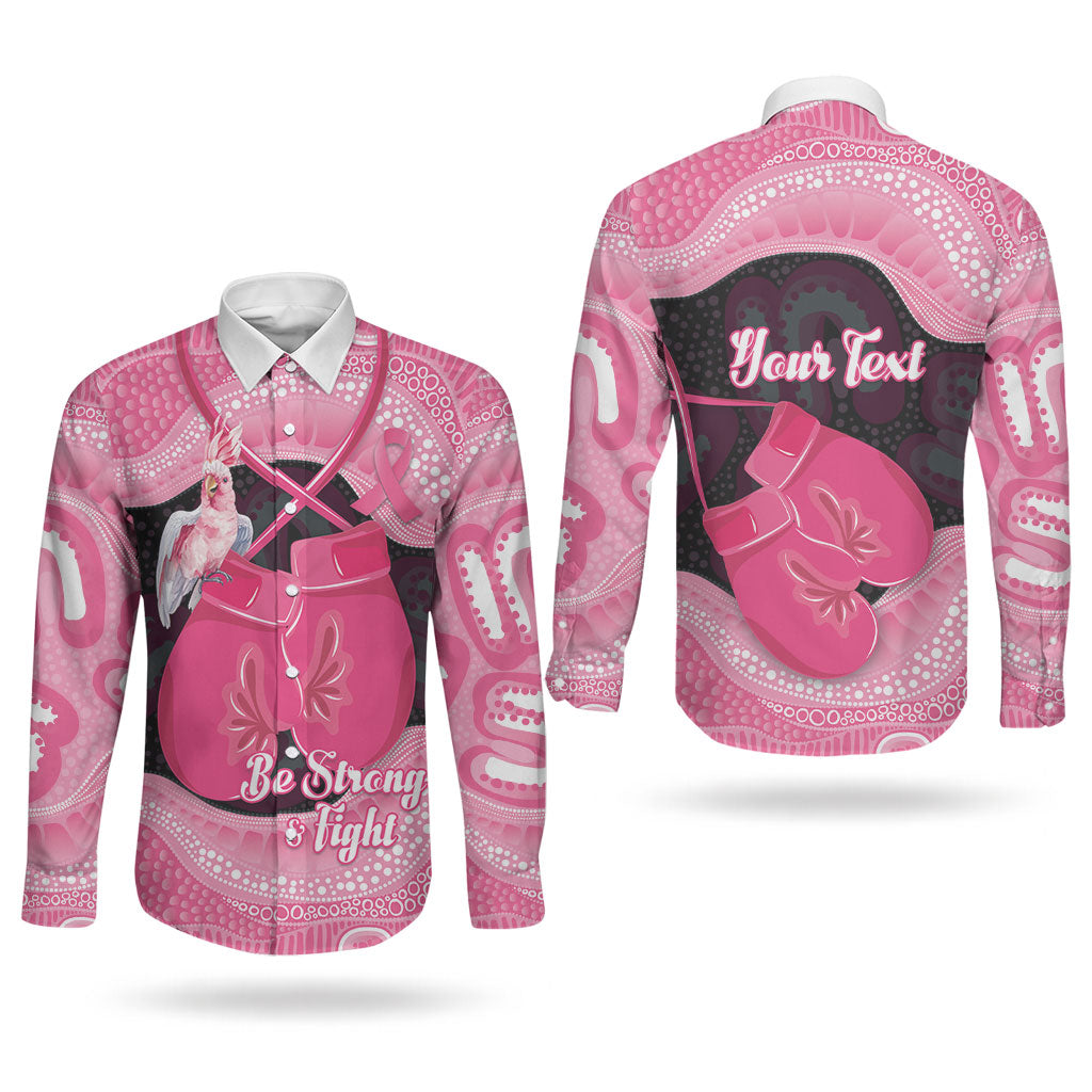 Personalised Australia Breast Cancer Awareness Couples Matching Mermaid Dress and Long Sleeve Button Shirt Pink Cockatoo Fight Boxing Gloves Aboriginal Art