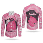 Personalised Australia Breast Cancer Awareness Couples Matching Mermaid Dress and Long Sleeve Button Shirt Pink Cockatoo Fight Boxing Gloves Aboriginal Art