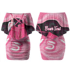 Personalised Australia Breast Cancer Awareness Couples Matching Off Shoulder Short Dress and Long Sleeve Button Shirt Pink Cockatoo Fight Boxing Gloves Aboriginal Art