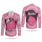 Personalised Australia Breast Cancer Awareness Couples Matching Summer Maxi Dress and Long Sleeve Button Shirt Pink Cockatoo Fight Boxing Gloves Aboriginal Art