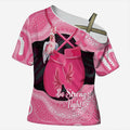 Personalised Australia Breast Cancer Awareness Cross Shoulder Shirt Pink Cockatoo Fight Boxing Gloves Aboriginal Art