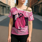 Personalised Australia Breast Cancer Awareness Cross Shoulder Shirt Pink Cockatoo Fight Boxing Gloves Aboriginal Art