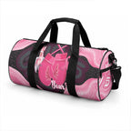 Personalised Australia Breast Cancer Awareness Duffle Bag Pink Cockatoo Fight Boxing Gloves Aboriginal Art