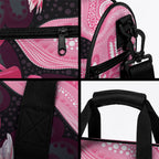 Personalised Australia Breast Cancer Awareness Duffle Bag Pink Cockatoo Fight Boxing Gloves Aboriginal Art