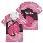 Personalised Australia Breast Cancer Awareness Family Matching Off Shoulder Maxi Dress and Hawaiian Shirt Pink Cockatoo Fight Boxing Gloves Aboriginal Art