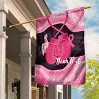 Personalised Australia Breast Cancer Awareness Garden Flag Pink Cockatoo Fight Boxing Gloves Aboriginal Art