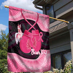Personalised Australia Breast Cancer Awareness Garden Flag Pink Cockatoo Fight Boxing Gloves Aboriginal Art