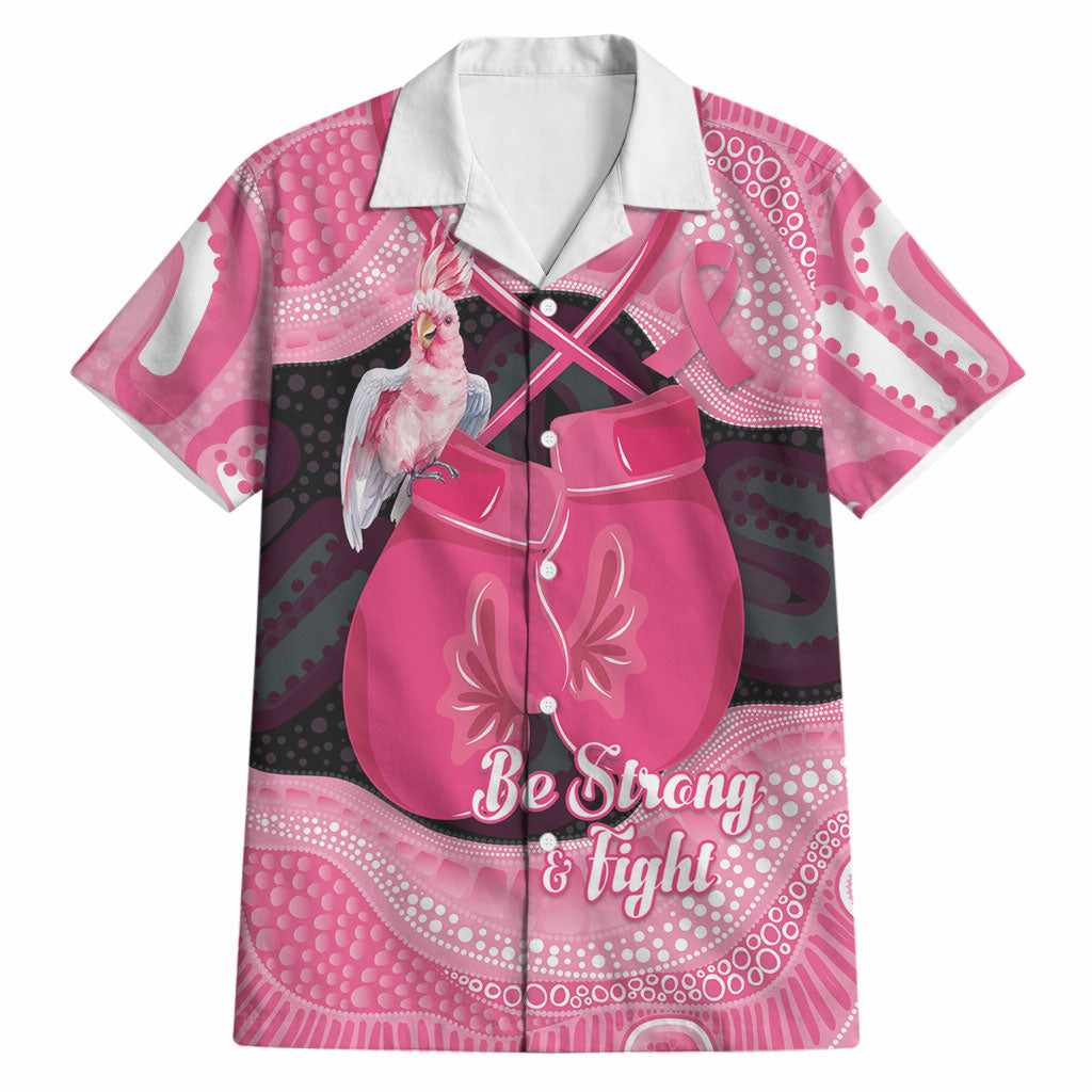 Personalised Australia Breast Cancer Awareness Hawaiian Shirt Pink Cockatoo Fight Boxing Gloves Aboriginal Art