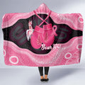 Personalised Australia Breast Cancer Awareness Hooded Blanket Pink Cockatoo Fight Boxing Gloves Aboriginal Art
