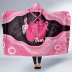 Personalised Australia Breast Cancer Awareness Hooded Blanket Pink Cockatoo Fight Boxing Gloves Aboriginal Art