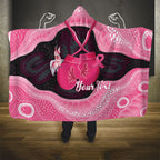 Personalised Australia Breast Cancer Awareness Hooded Blanket Pink Cockatoo Fight Boxing Gloves Aboriginal Art