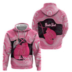 Personalised Australia Breast Cancer Awareness Hoodie Pink Cockatoo Fight Boxing Gloves Aboriginal Art