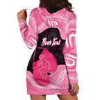 Personalised Australia Breast Cancer Awareness Hoodie Dress Pink Cockatoo Fight Boxing Gloves Aboriginal Art